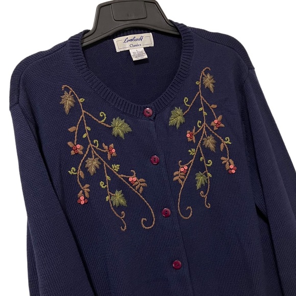 Lombardi Classics Embroidered Floral Cardigan Sweater - Picture 2 of 8